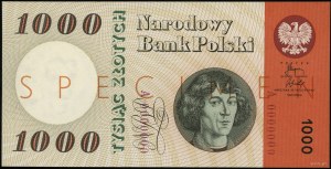 1000 zlatých, 29.10.1965; séria A, číslovanie 0000000, ...