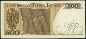 500 złotych, 16.12.1974; rzadka początkowa seria AA, nu...