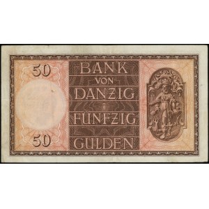50 guldenů, 5.02.1937; série H, číslování 012700; Jabl...