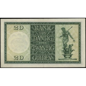 20 guldenów, 1.11.1937; seria K/A, numeracja 016405; Ja...