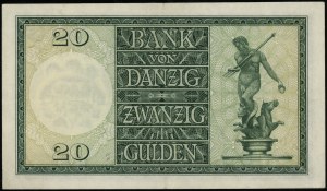 20 guldenów, 1.11.1937; seria K/A, numeracja 016405; Ja...