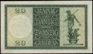 20 guldenov, 1.11.1937; séria K/A, číslovanie 016405; Ja...