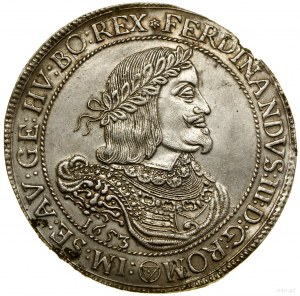 Thaler, 1653, Vienna; Av: Bust of ruler in laurel wreath....