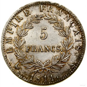 5 franků, 1811 A, Paříž; Davenport 85, Gadoury 584; Sr.