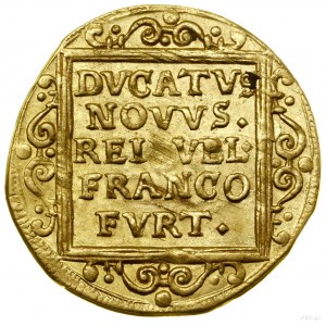 Ducat, 1638, Frankfurt; Av: V zdobenom štvorci, v p...
