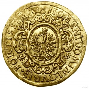 Ducat, 1639, Frankfurt; Av: V zdobenom štvorci, v p...