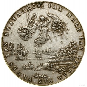 10 ducati (stampa in argento), 1653; Av: Panorama dell'Amb...