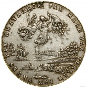 10 ducati (stampa in argento), 1653; Av: Panorama dell'Amb...