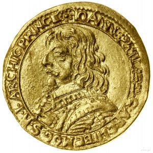 Ducat, 1655, Mayence ; Av : Buste du souverain à gauche, jambe...