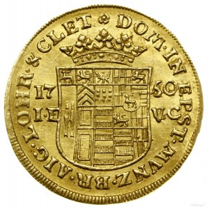1/2 Dukaten, 1750 IE - VC, Stolberg; Datumsstempel auf p....