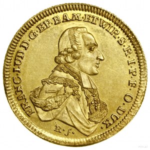 Ducat, 1780, Würzburg; Bust of a clergyman to the right, FR....