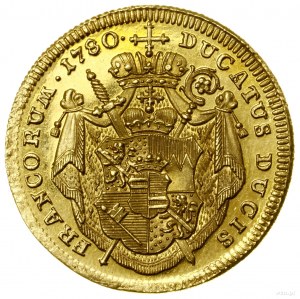 Ducat, 1780, Würzburg ; Buste d'un ecclésiastique à droite, FR....