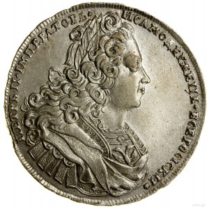 Rouble, 1727, Kadashevsky Dvor (Moscou) ; sur la poitrine du souverain....