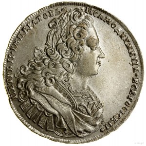 Ruble, 1727, Kadashevsky Dvor (Moscow); on the ruler's chest....