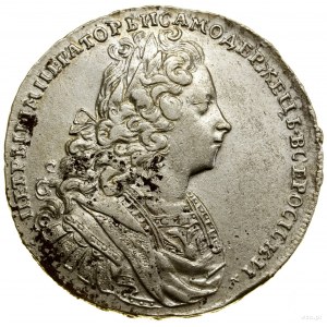 Rubl, 1729, Kadaševský dvůr (Moskva); hlava panovníka ni...