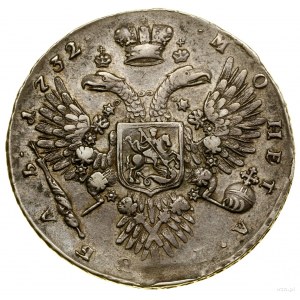 Ruble, 1732, Kadashevsky Dvor (Moscow); decorative cross n...