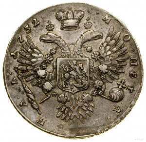 Rubľ, 1732, Kadaševský dvor (Moskva); dekoratívny kríž n...