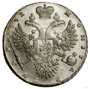 Ruble, 1732, Kadashevsky Dvor (Moscow); cross on apple....