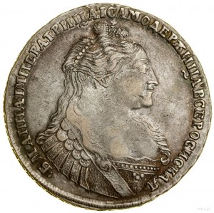 Rubl, 1736, Kadaševský dvůr (Moskva); tři perly na p...