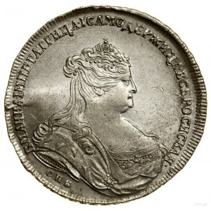 Rubel, 1738, Petrohrad; portrét petrohradského typu, ...