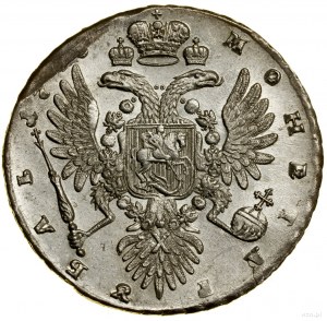 Rubel, 1736(?), Kadashevsky Dvor (Moskau); ohne Perlen auf...