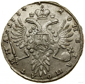 Poltina, 1734, Kadashevsky Dvor (Moscou) ; trois perles sur...