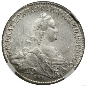 Rouble, 1776 СПБ ЯЧ, Saint-Pétersbourg ; sur la manche coupée lite....