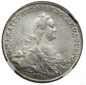Rubl, 1776 СПБ ЯЧ, Sankt Petěrburg; na rukávu odříznutá lite....