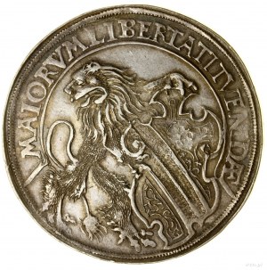 Thaler, 1588; Av: Lion holding city shield, MAIORVM....