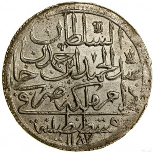 2 zlotys, 1187 AH, 8e année de règne (1781 AD) ; KM 401 ; s...