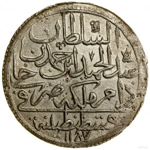2 zlotys, 1187 AH, 8e année de règne (1781 AD) ; KM 401 ; s...