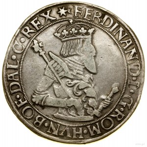 Thaler, 1554 KB, Kremnica; Av: Half-figure of ruler holds....