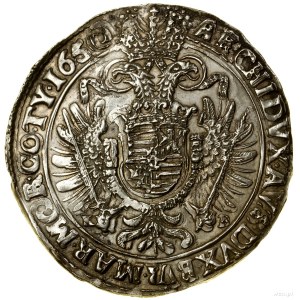 Thaler, 1650 KB, Kremnica; Av: Busto del sovrano in una corona di...
