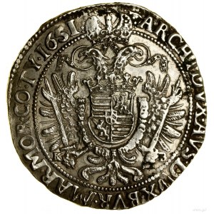 Thaler, 1651 KB, Kremnica; Av: poprsí panovníka ve věnci....