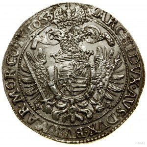 Thaler, 1653 KB, Kremnica; Av: Bust of ruler in wreath....