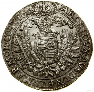 Thaler, 1653 KB, Kremnica; Av: Bust of ruler in wreath....