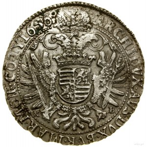 Thaler, 1656 KB, Kremnica ; Av : Buste du souverain dans une couronne....