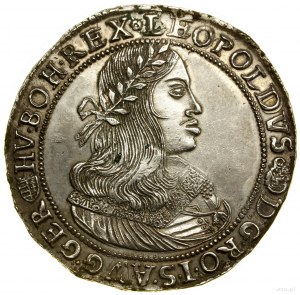 Thaler, 1660 KB, Kremnica ; Av : Buste du souverain dans une couronne de...