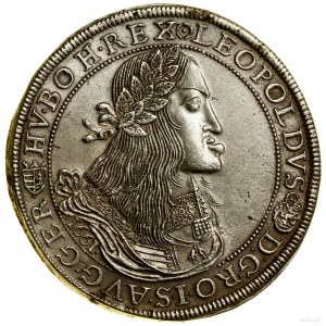 Thaler, 1661 KB, Kremnica ; Av : Buste du souverain dans une couronne....