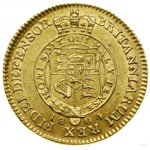 1/2 guineas, 1804, London; Fr. 367, KM 651, S. 3737; gold...