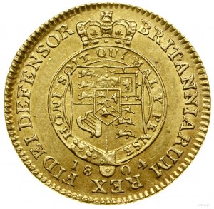 1/2 guineas, 1804, London; Fr. 367, KM 651, S. 3737; gold...