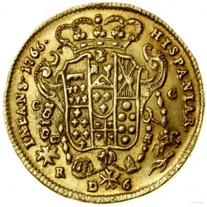 6 ducati (dukatów), 1766 DeG, Neapol; pod popiersiem wł...