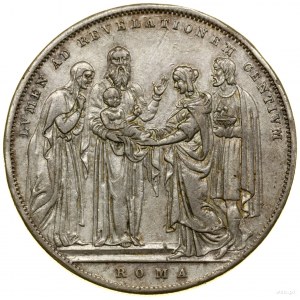 Scudo, 1831, Rzym; I rok pontyfikatu; Scena ofiarowania...
