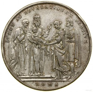 Scudo, 1831, Roma; primo anno di pontificato; scena dell'offerta del...