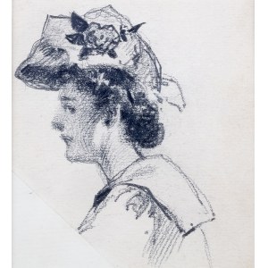 Stanisław Sawiczewski (1866 Kraków - 1943 Warszawa) - Kobieta w kapeluszu