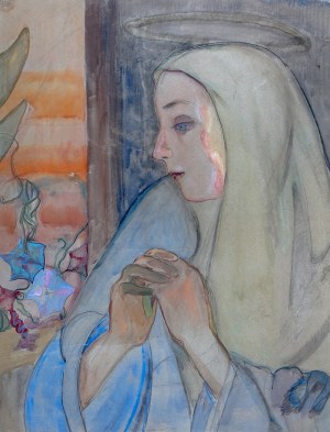 Wanda Chełmońska (1891-1971) - Zwiastowanie - dyptyk Anioł i Matka Boska