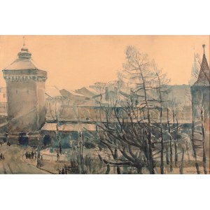 Władysław Jarocki (1879 Podhajczyki/Ukraina - 1965 Kraków) - Widok na Kraków z Akademii Sztuk Pięknych, 1906 r.