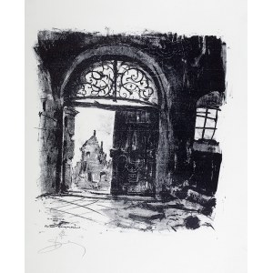 Antoni Suchanek (1901 Rzeszów - 1982 Gdynia) - Portal Baryczków, z teki Ruiny Starej Warszawy z 1945 r.