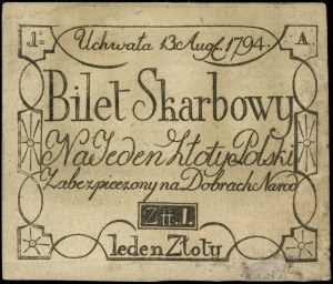 1 złoty polski, 13.08.1794; litera A; Lucow 42a (R9) - ...