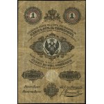 1 rubel srebrem, 1858; podpisy prezesa i dyrektora bank...